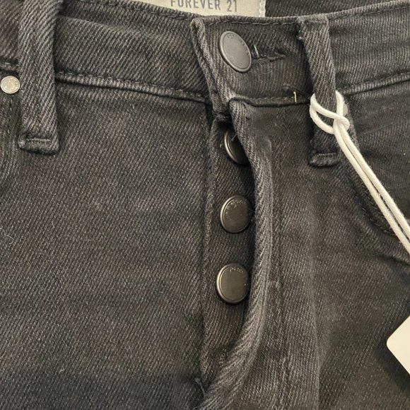 Forever21 The Larchmont Black Distressed Straight-Leg Jeans - Picture 5 of 7